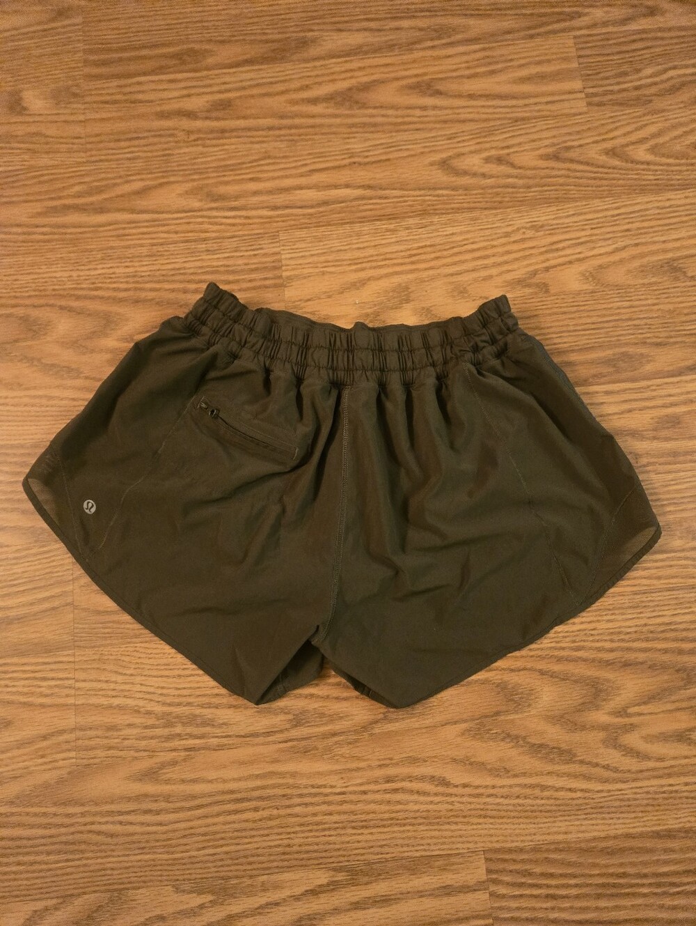 Women's Lululemon Olive Drawstring Athletic Shorts - Picture 2 of 2